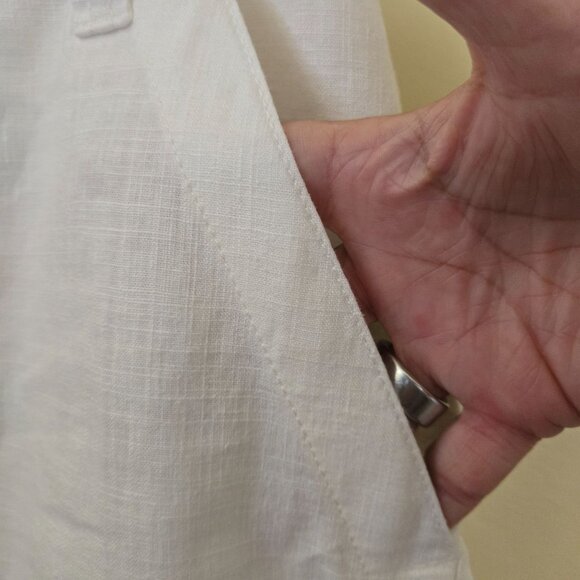 J.Crew Seaside Utility Cargo Pant White Linen Blend 2024 Beach Comfort Size 4 - Picture 6 of 9
